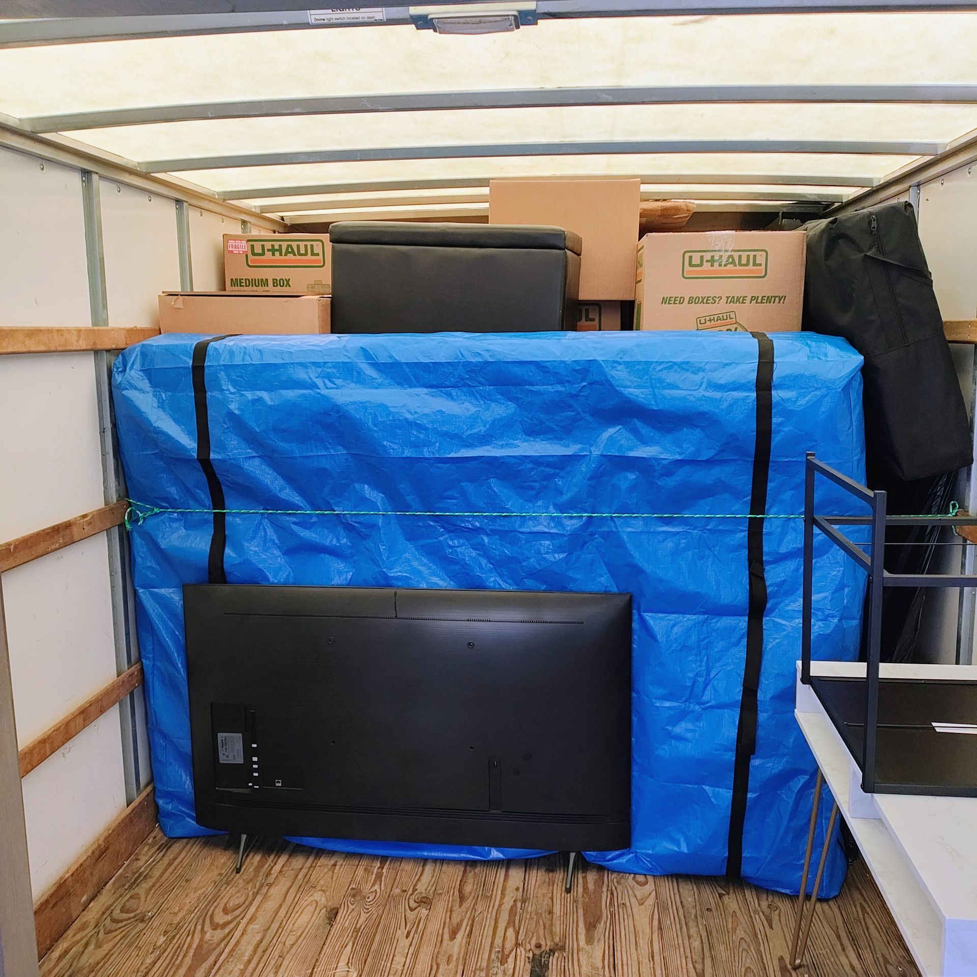 Fully loaded moving truck 